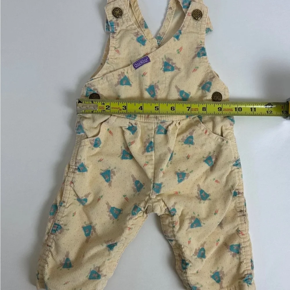 VTG Baby Oshkosh B'gosh 3-6 Month Yellow Bunny‎ Rabbit Corduroy Overalls